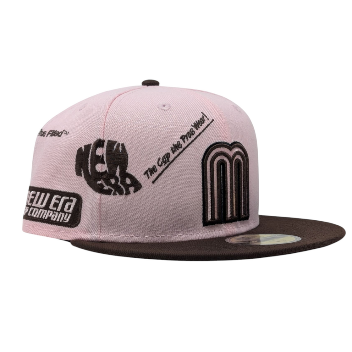 Mexico New Era 59Fifty New Era Fitted Hats- Pink Brown