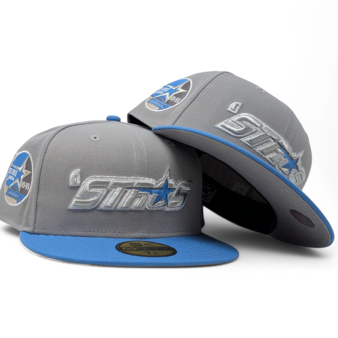 Houston Astros 35th Anniversary Fitted Hats Gray Sky Blue