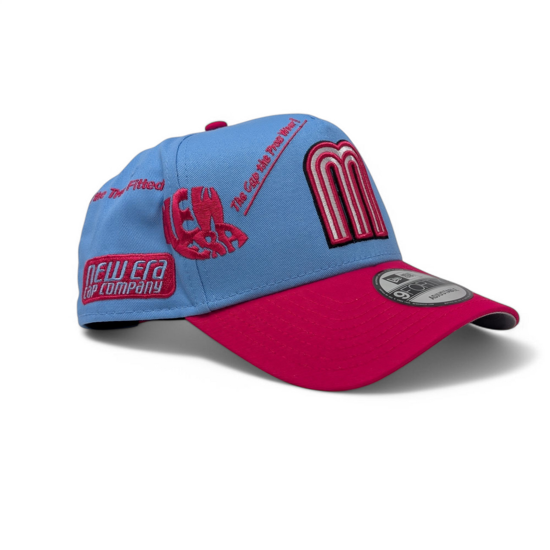 Mexico New Era A Frame Adjustable Hats-Fusion Pink Sky Blue
