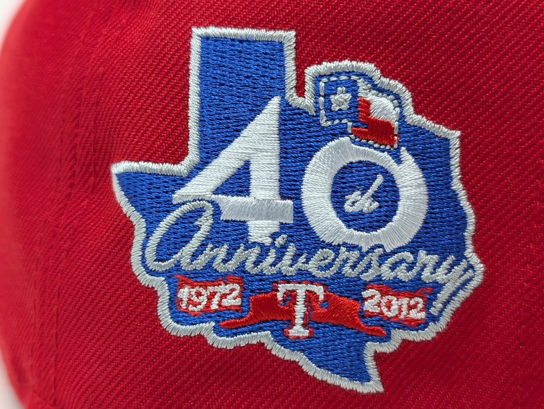 Texas Rangers 40th Anniversary Red New Era Fitted Hats