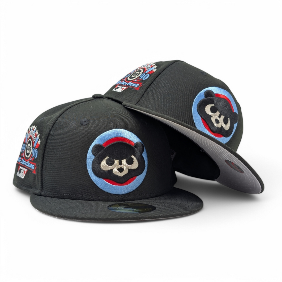 Chicago Cubs 1990 All Star Game Face Logo New Era Fitted Hats