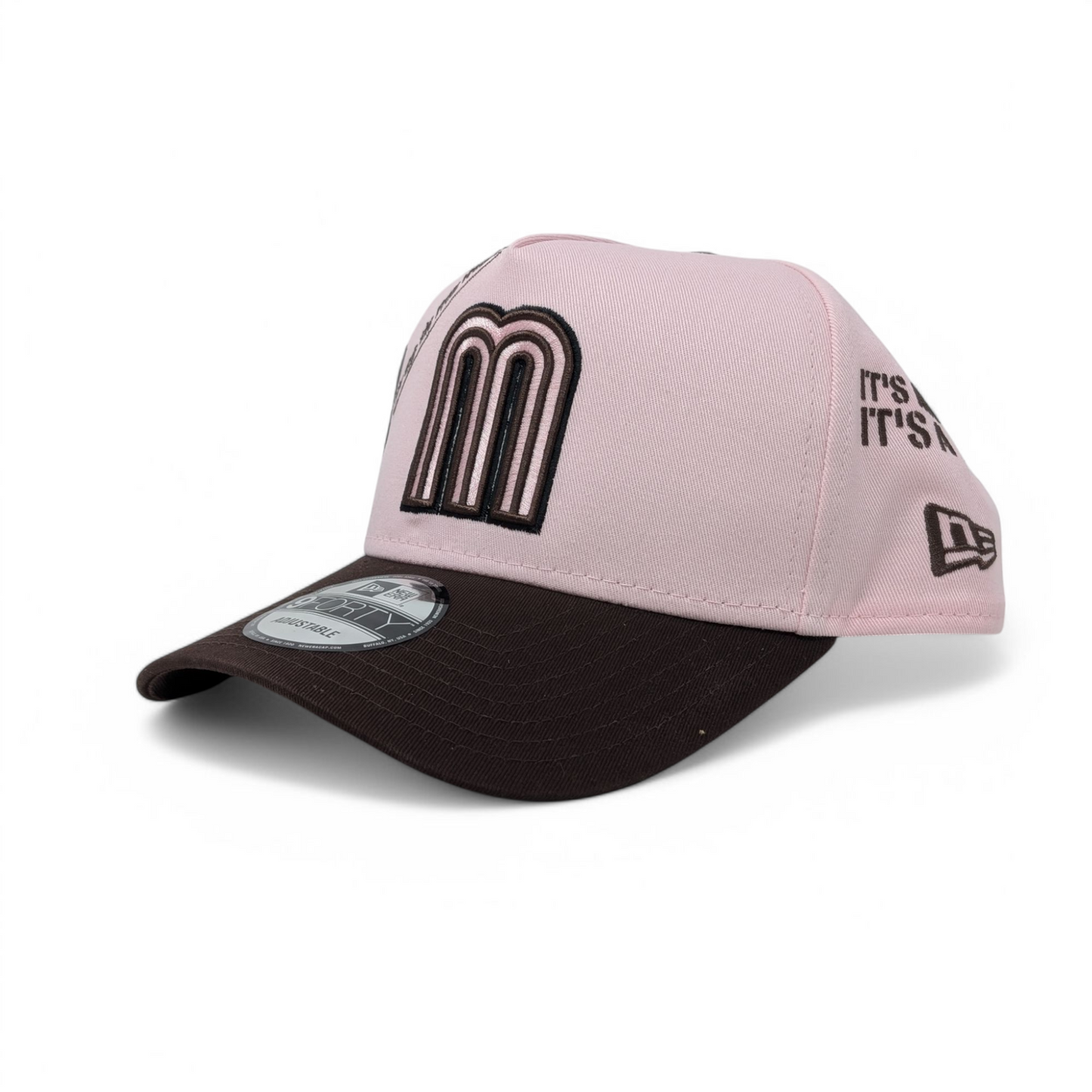 Mexico New Era A Frame Adjustable Hats-Pink Brown
