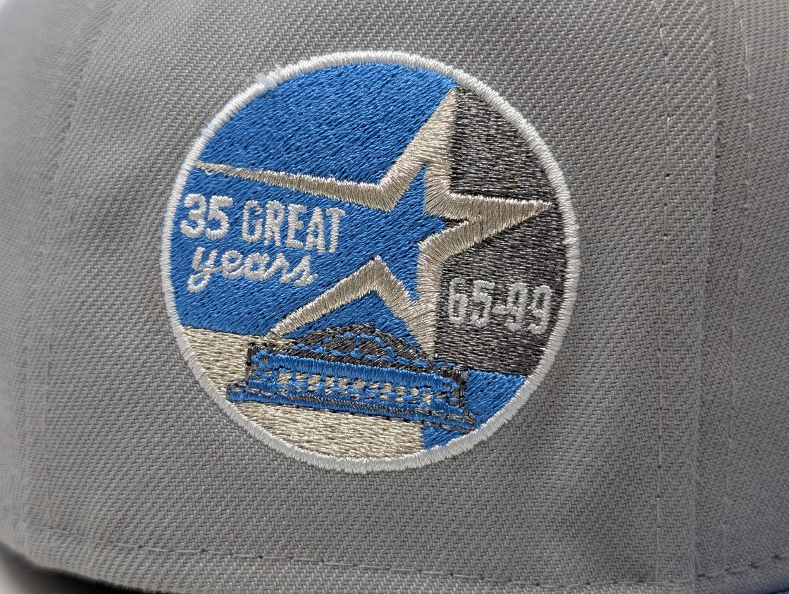 Houston Astros 35th Anniversary Fitted Hats Gray Sky Blue