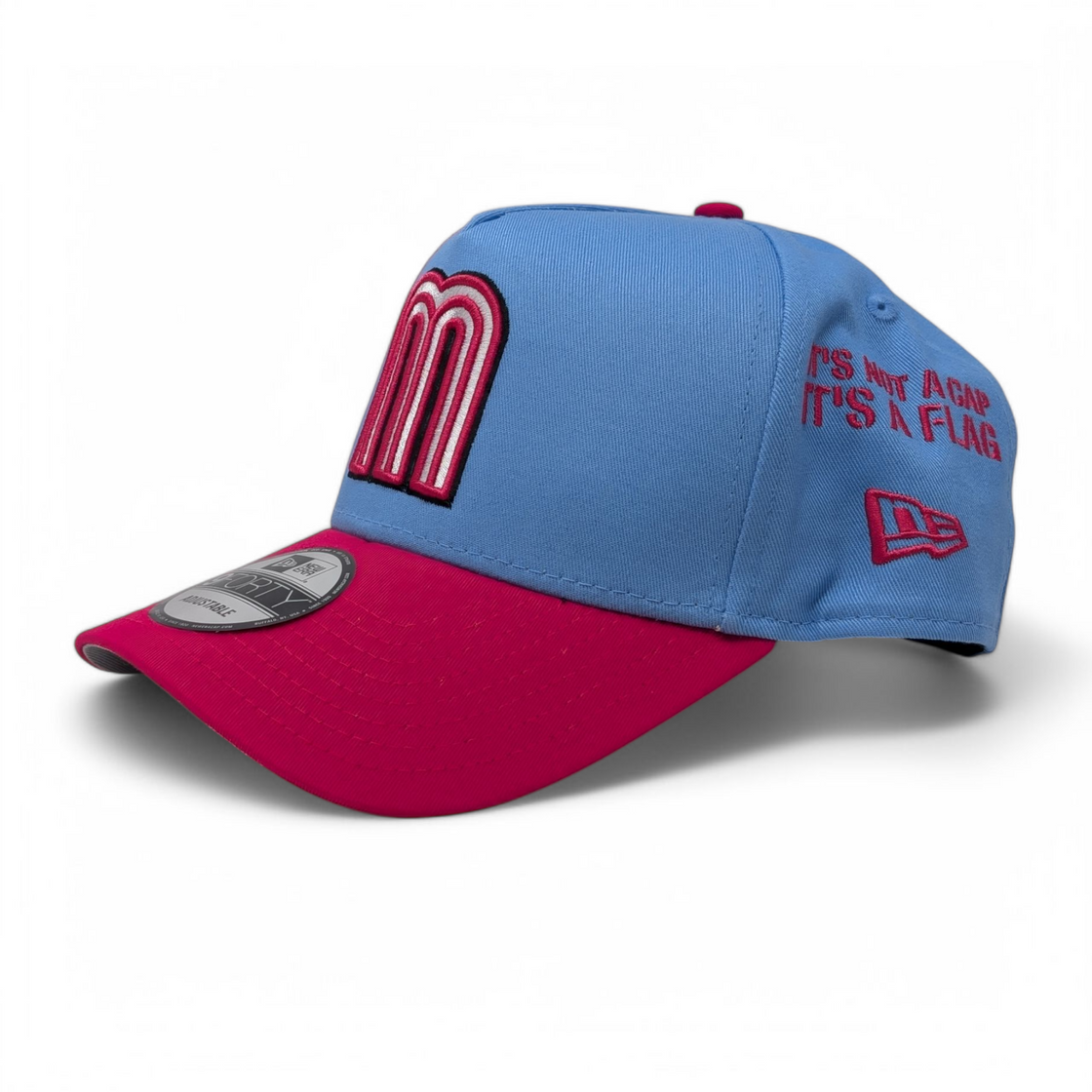 Mexico New Era A Frame Adjustable Hats-Fusion Pink Sky Blue