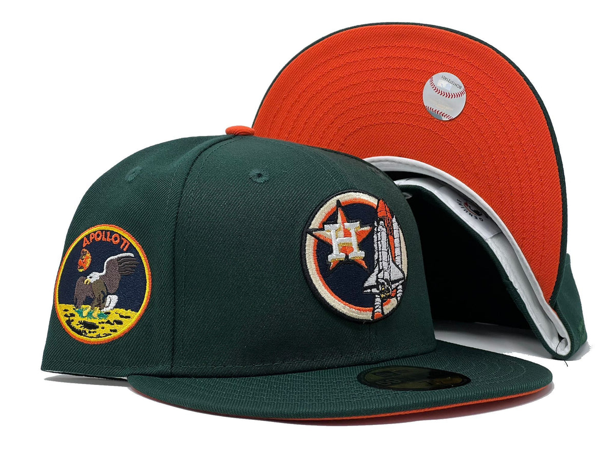 Houston Astros Apollo 11 New Era 59Fifty SZ 7 1/2 Fitted Hat Rare Argent Orange Houston Astros Apollo 11 New Era 59Fifty SZ 7 1/2 Fitted Hat Rare Argent Orange