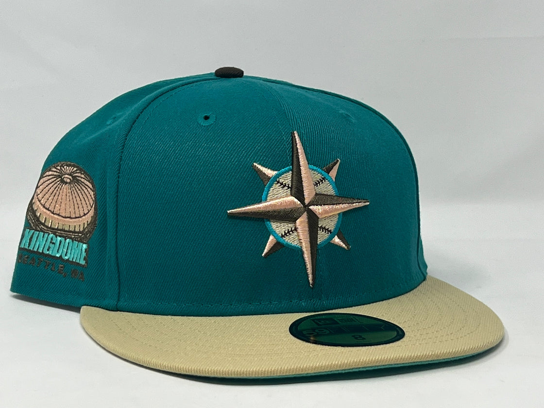 Seattle Mariners Kingdome Stadium Northwest Green Vegas Gold Visor Fitted Hats