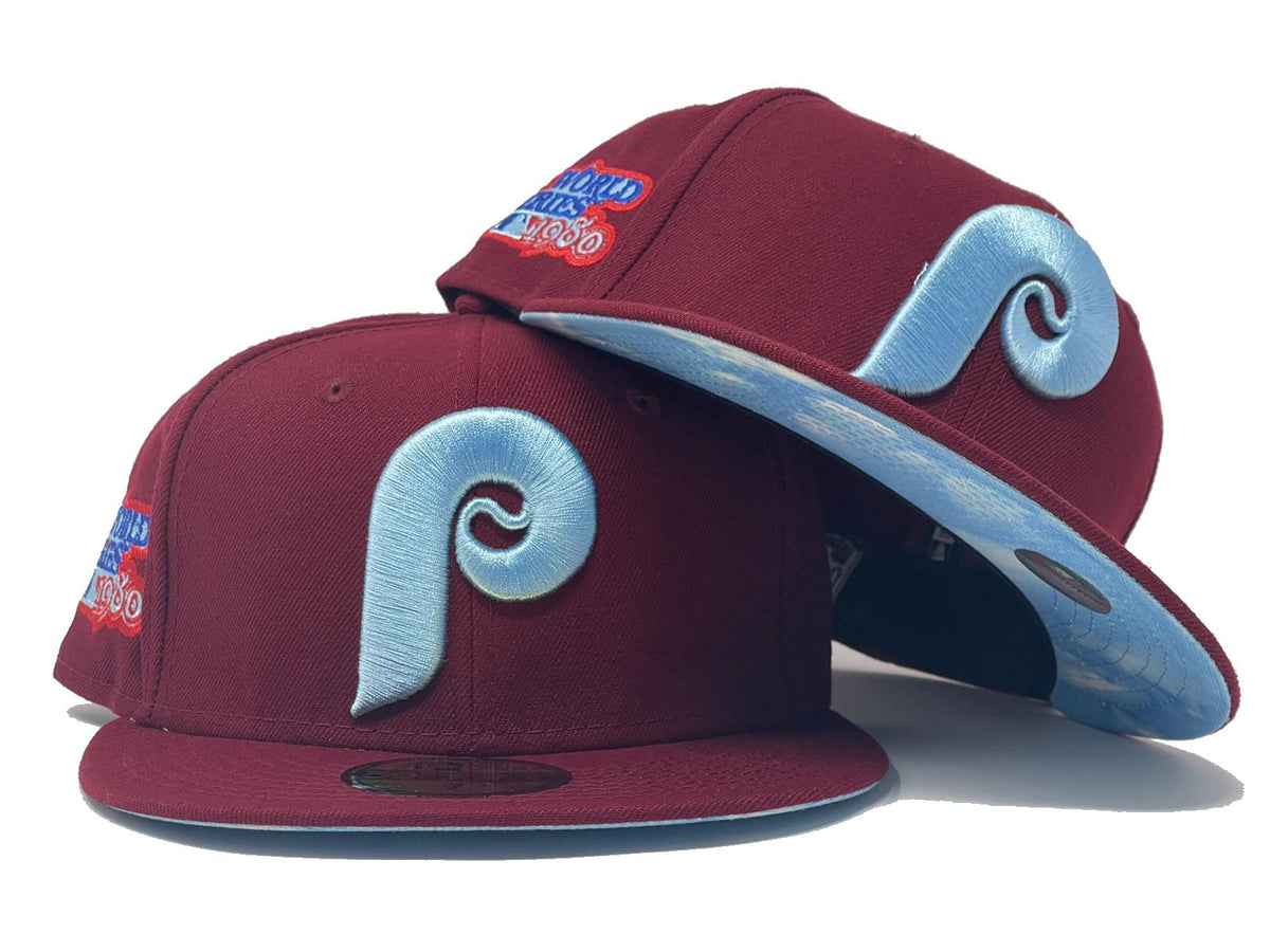 PHILADELPHIA PHILLIES 1980 WORLD SERIERS CLOUD UNDER BRIM NEW ERA FITT –  Sports World 165