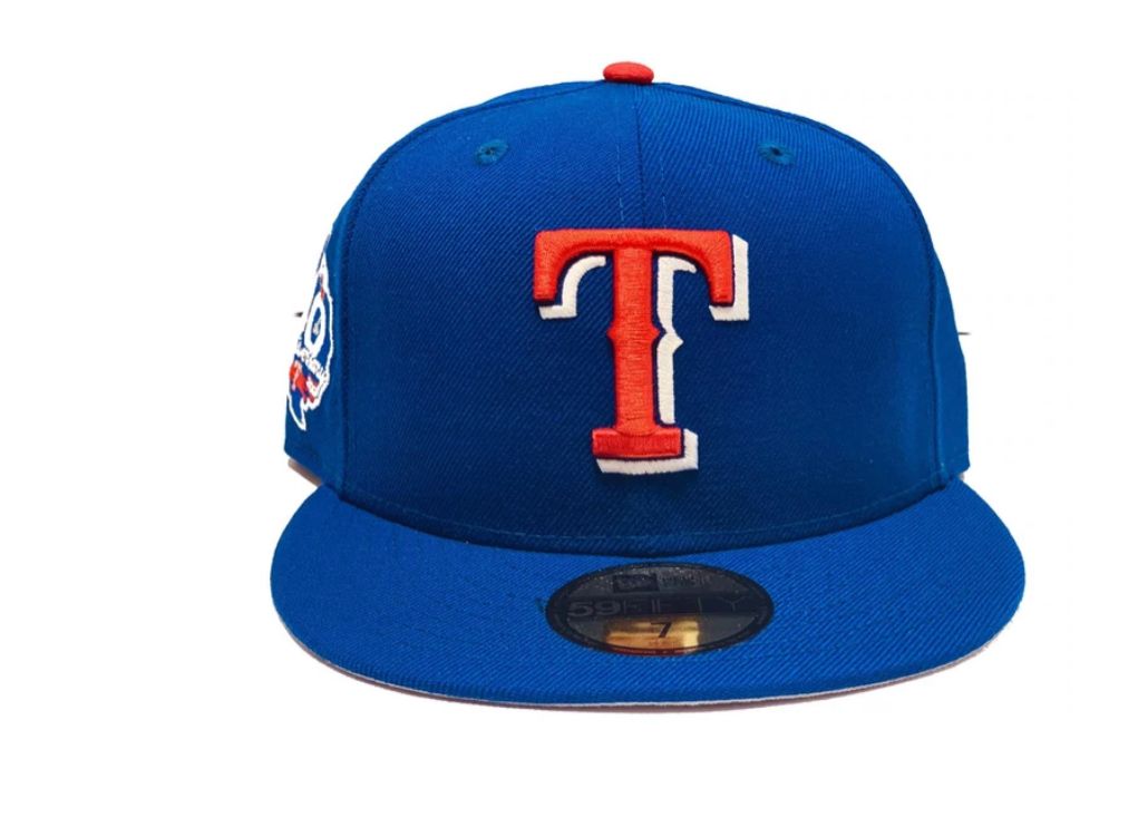 TEXAS RANGERS 40TH ANNIVERSARY RED BRIM NEW ERA FITTED HAT – Sports World  165