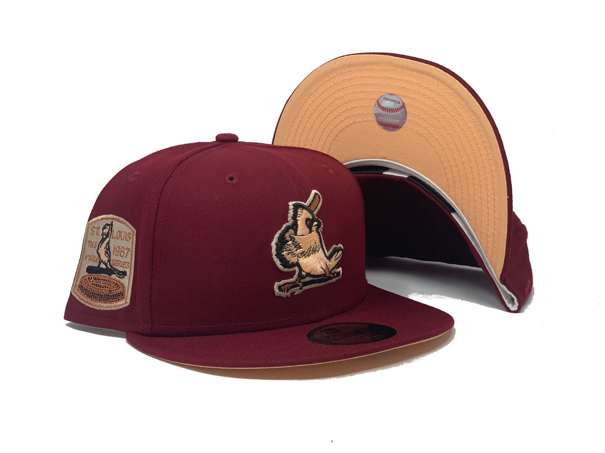 ST. LOUIS CARDINALS BUSCH STADIUM BURGUNDY PINK BRIM NEW ERA FITTED HA –  Sports World 165