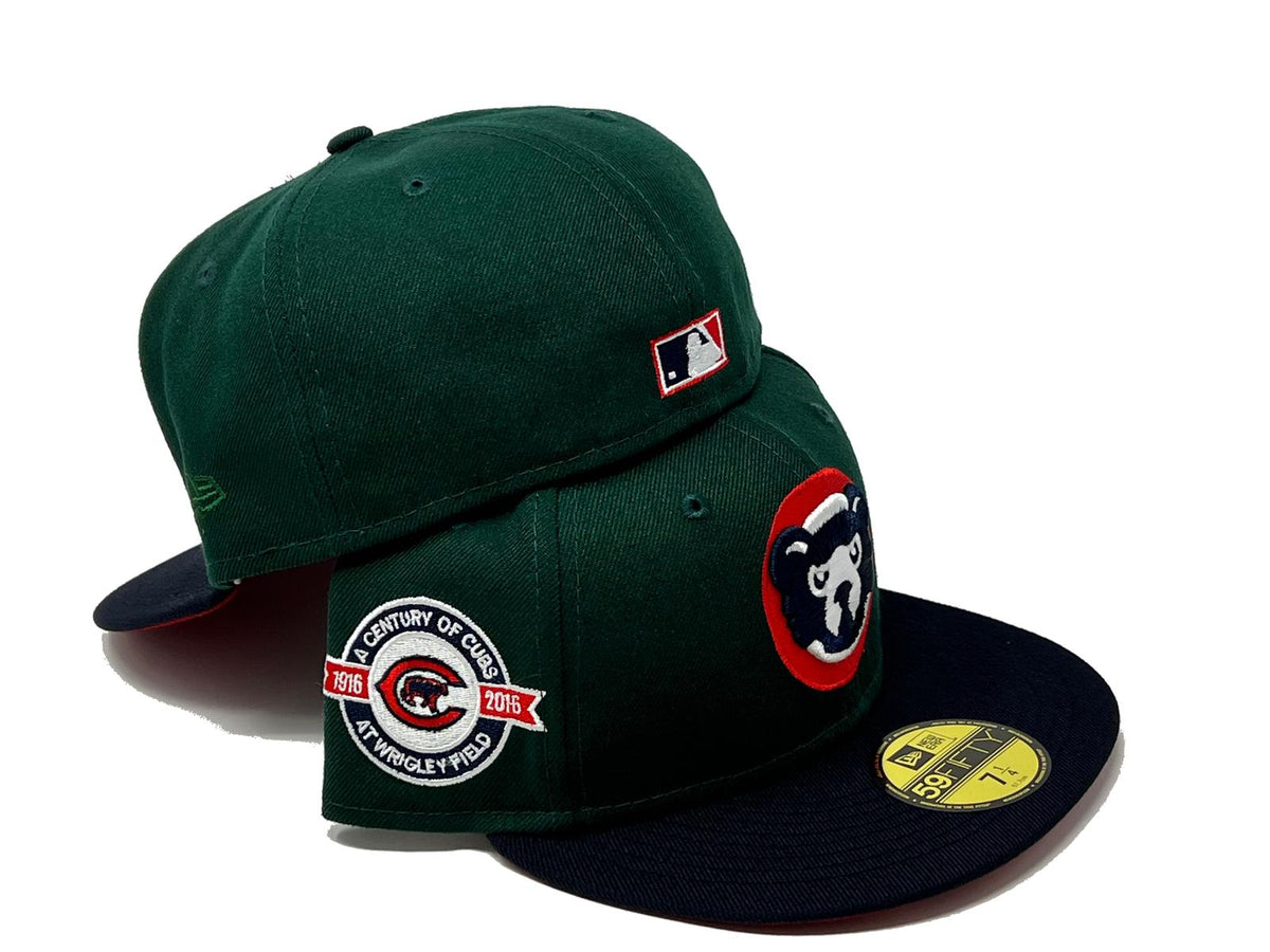 CHICAGO CUBS 100TH ANNIVERSARY LAVA RED BRIM NEW ERA FITTED HAT