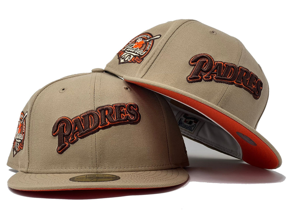 New Era San Diego Padres Beer Pack 40th Anniversary Patch Hat Club  Exclusive 59Fifty Fitted Hat Stone/Orange Men's - SS22 - US