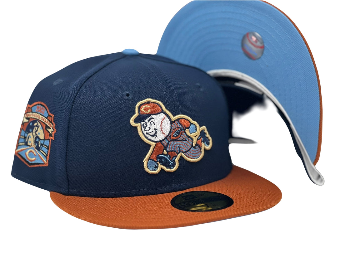 Cincinnati Reds 2003 Inaugural Season Brown Olive Rust Orange Brim New Era Fitted Hat