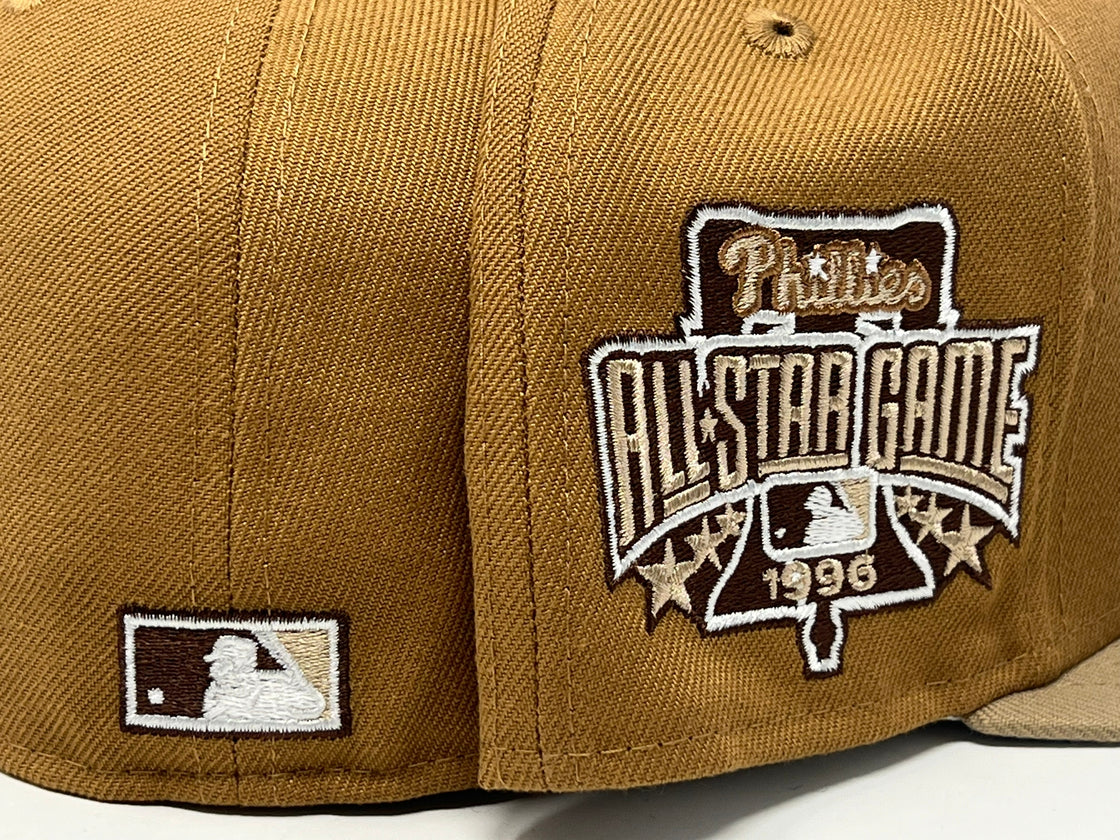 Philadelphia Phillies 1996 All Star Game Light Bronze Camel Visor Gray Brim New Era Fitted Hat