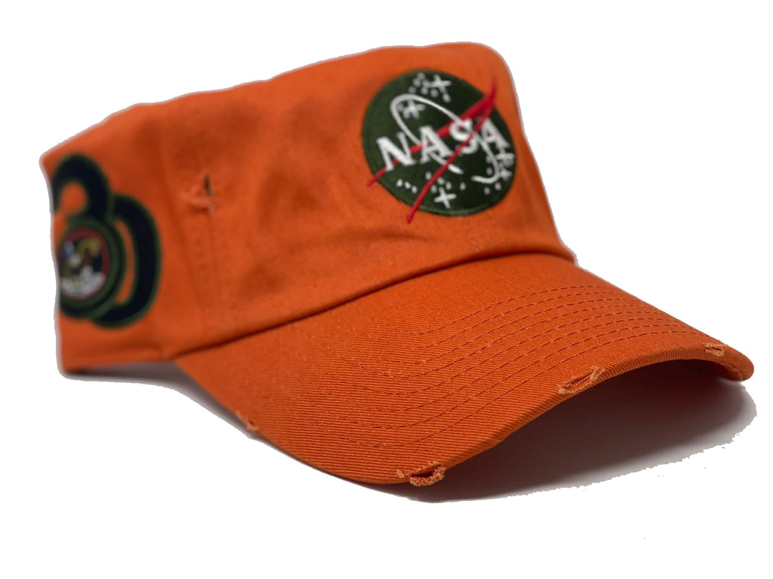 Orange Nasa Dad Hat 30th Anniversary Side Patch
