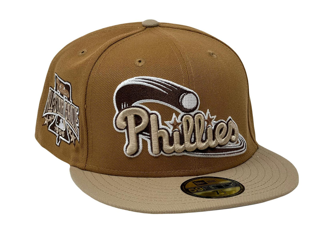 Philadelphia Phillies 1996 All Star Game Light Bronze Camel Visor Gray Brim New Era Fitted Hat
