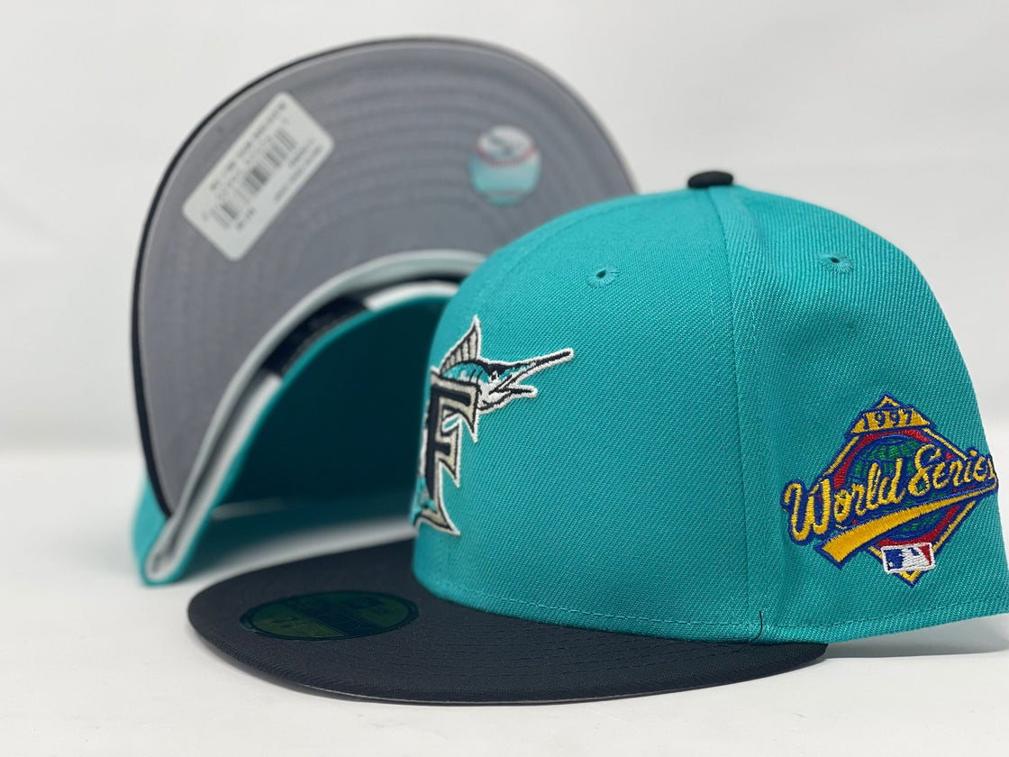 Teal Florida Marlin On Field 1997 World Series New Era Fitted Hat