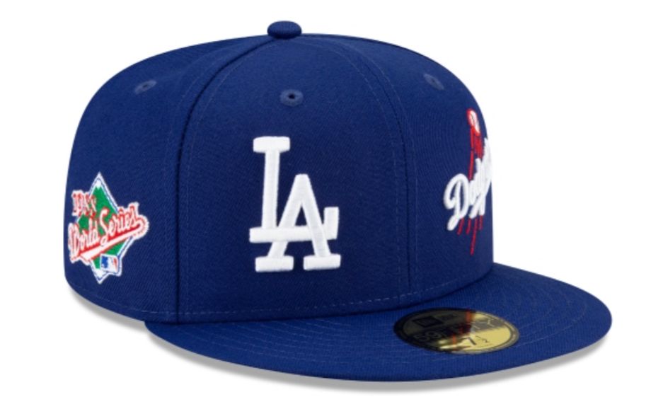 Los Angeles Dodgers New Era All Black With 1988 World Series Patch Logo On  Side 59FIFTY Fitted Hat