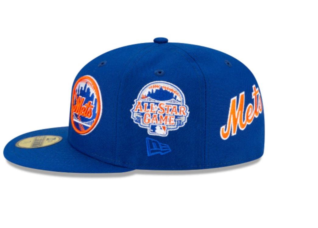 New York Mets New Era Custom 59FIFTY Royal Visor Patch Fitted Hat, 7 1/8 / Royal