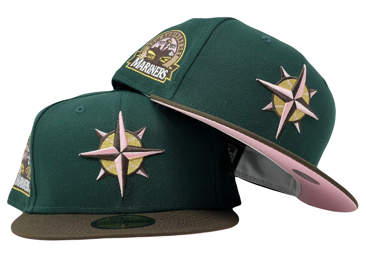 SEATTLE MARINERS 35TH ANNIVERSARY DARK GREEN PINK BRIM NEW ERA FITTED –  Sports World 165