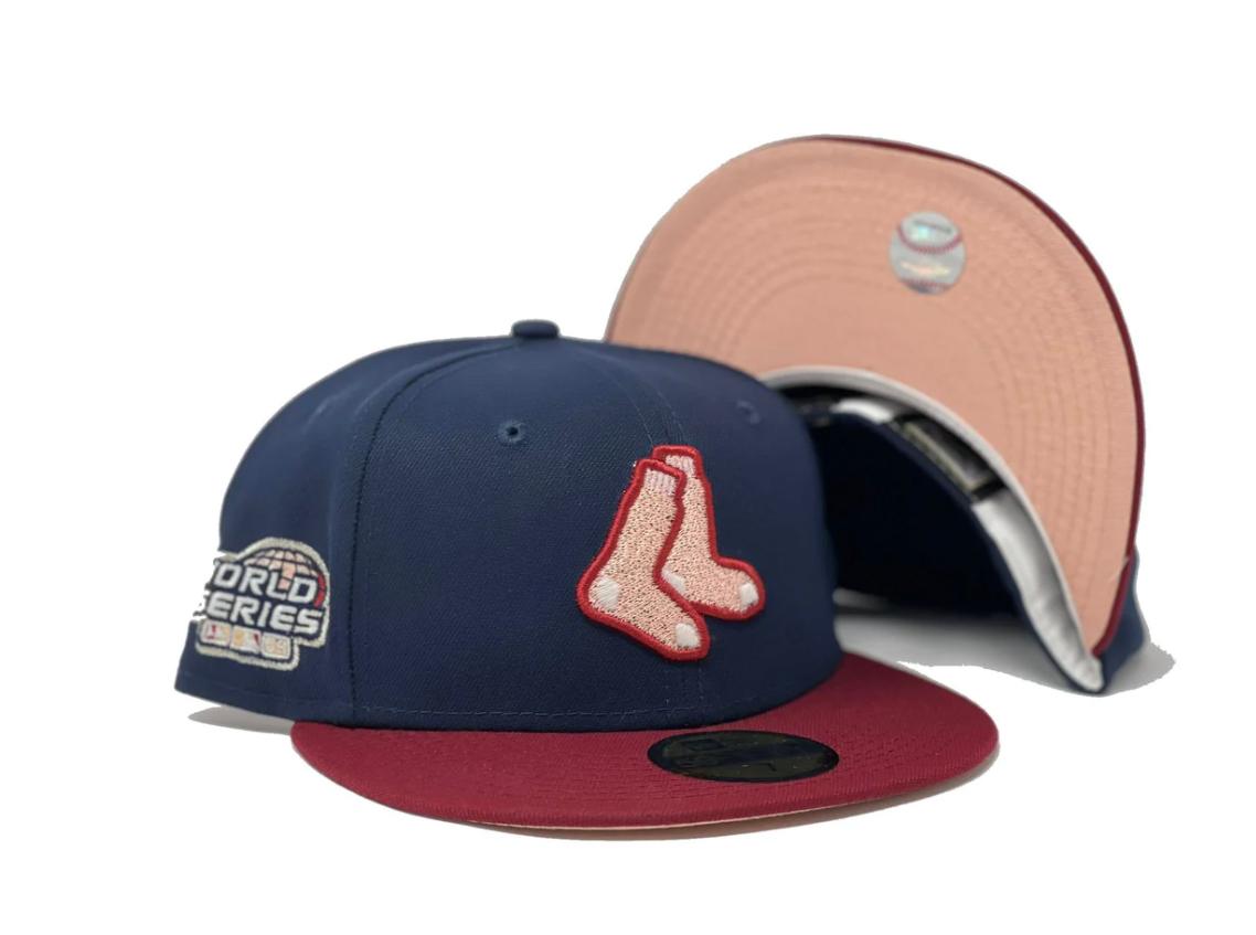 NEW ERA - Accessories - Boston Red Sox 2004 World Series Pink Brim Fitted -  Navy/Pink