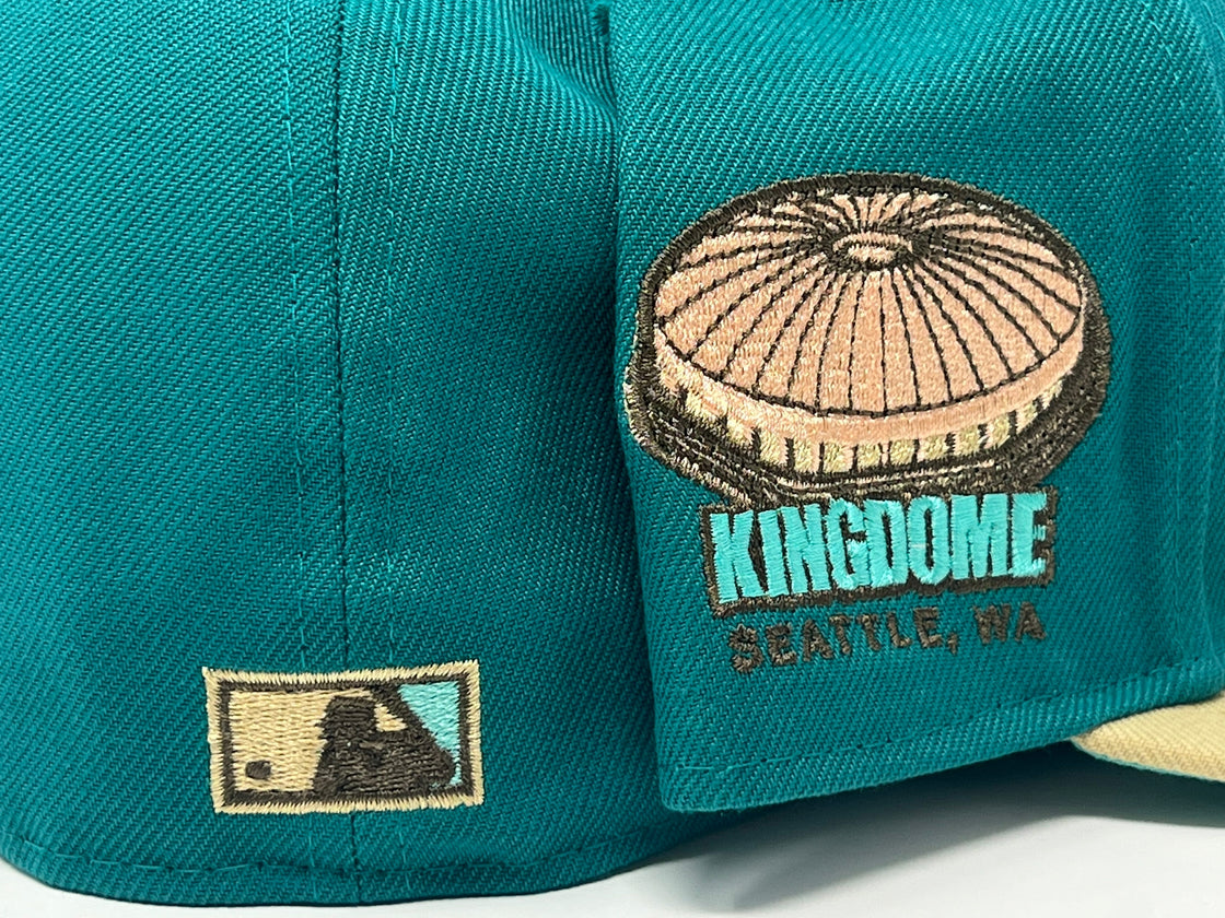 Seattle Mariners Kingdome Stadium Northwest Green Vegas Gold Visor Fitted Hats