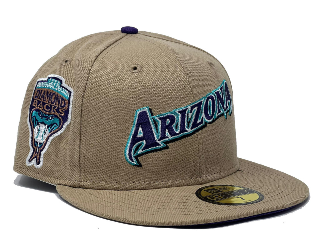 Arizona Diamondbacks 1998 Inaugural Season Camel Purple Brim New Era Fitted Hat