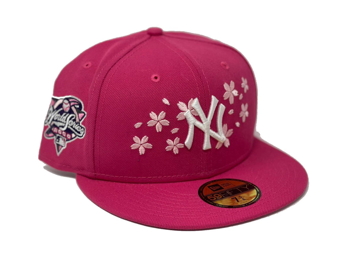 NEW YORK YANKEES 2000 WORLD SERIES BEETROOT PINK LIGHT PINK BRIM NEW ERA FITTED HAT
