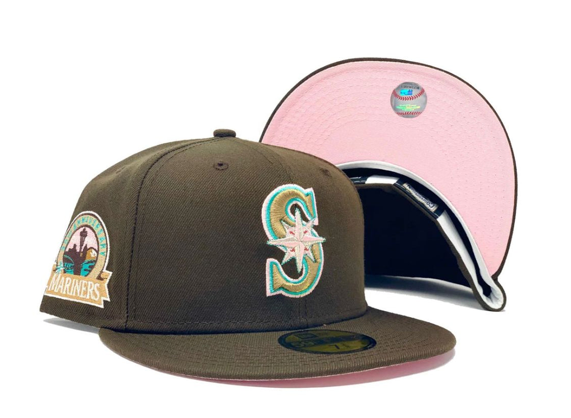 Seattle Mariners 30th Anniversary Walnut Pink Brim New Era Fitted Hats