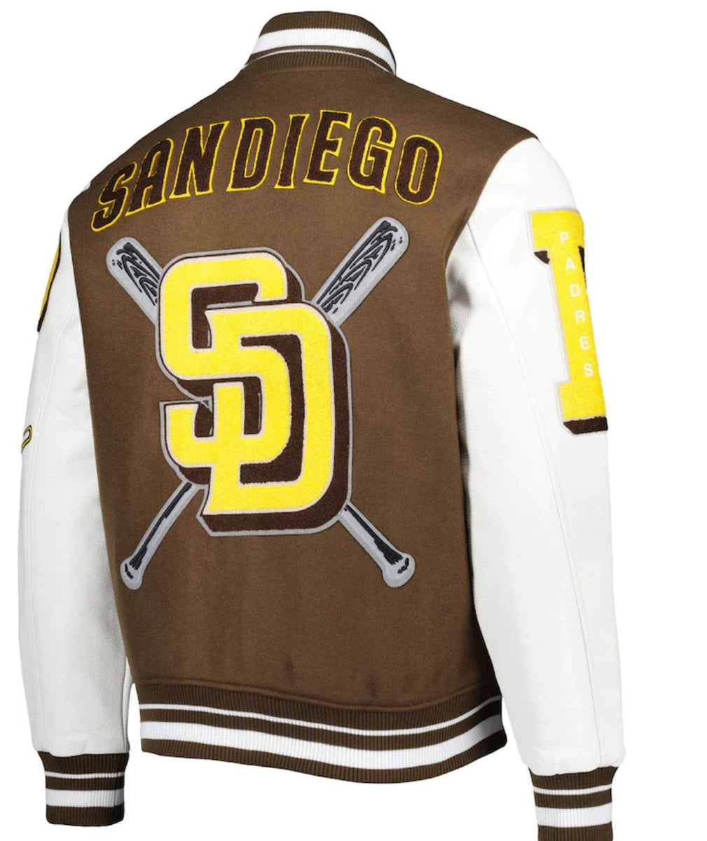 New Era MLB PATCH VARSITY JACKET SAN DIEGO PADRES Brown