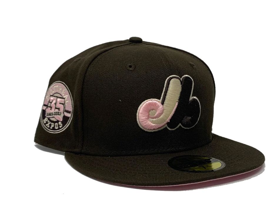 Montreal Expos 35th Anniversary Brown Pink Brim New Era Fitted Hat