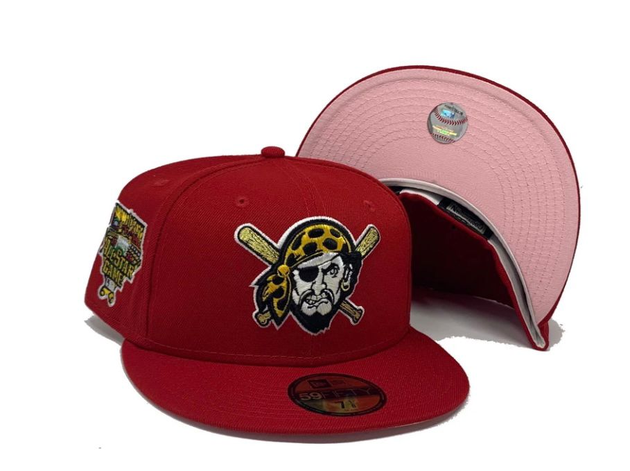 Pittsburgh Pirates 2006 All Star Game 59FIFTY New Era Fitted Hat (Glow in The Dark H Red Maroon Blush Sky Under BRIM) 7 1/8