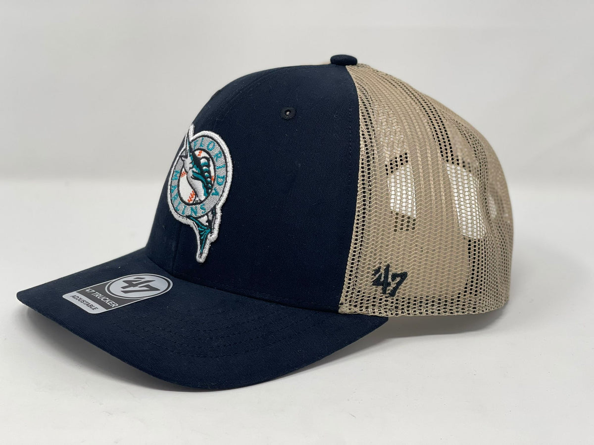 Florida Marlins '47 MVP Trucker Snapback Hat - Black – Sports