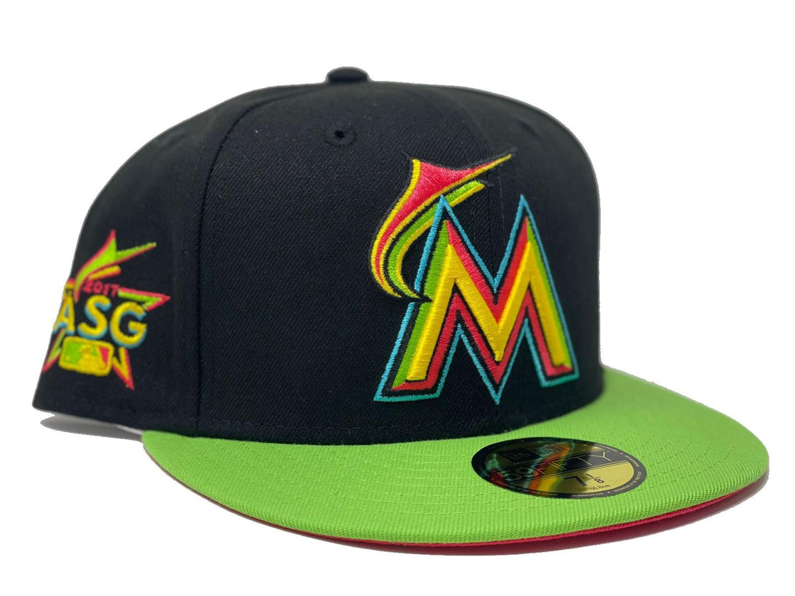 MIAMI MARLINS 2017 ALL STAR GAME LAVA RED BRIM NEW ERA FITTED HAT