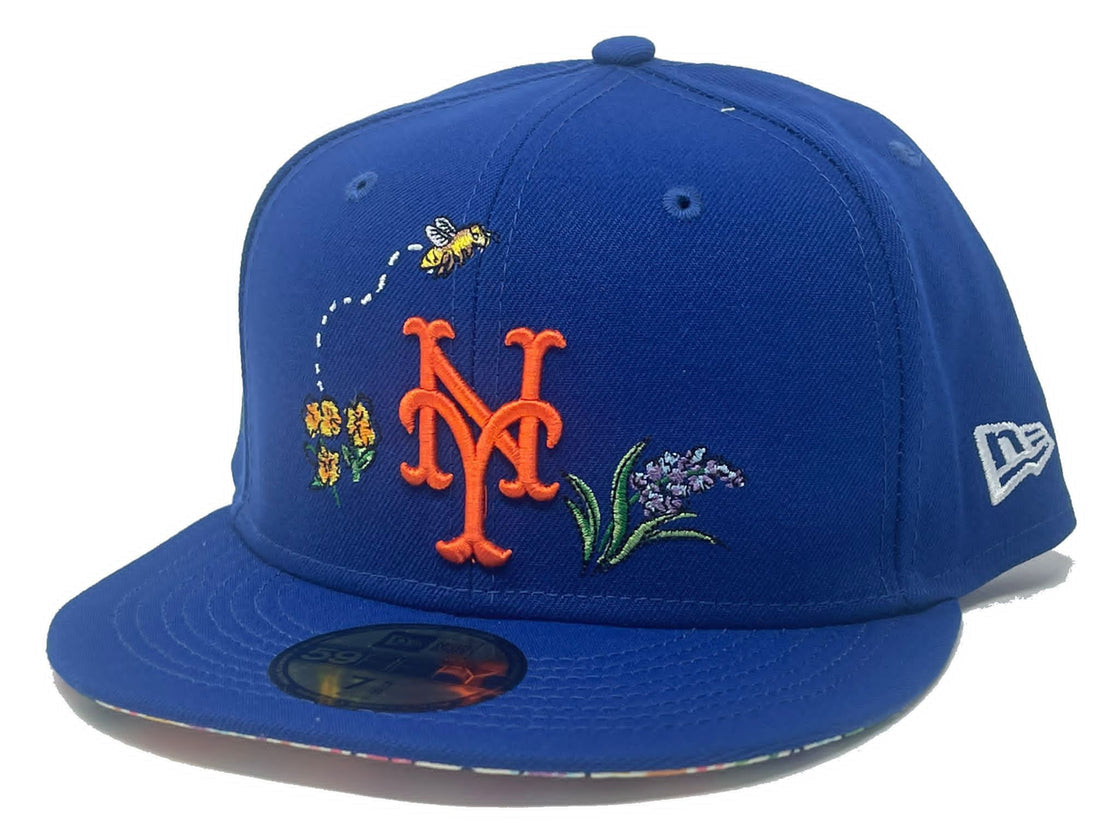 New York Mets Floral print Brim New Era Fitted hat