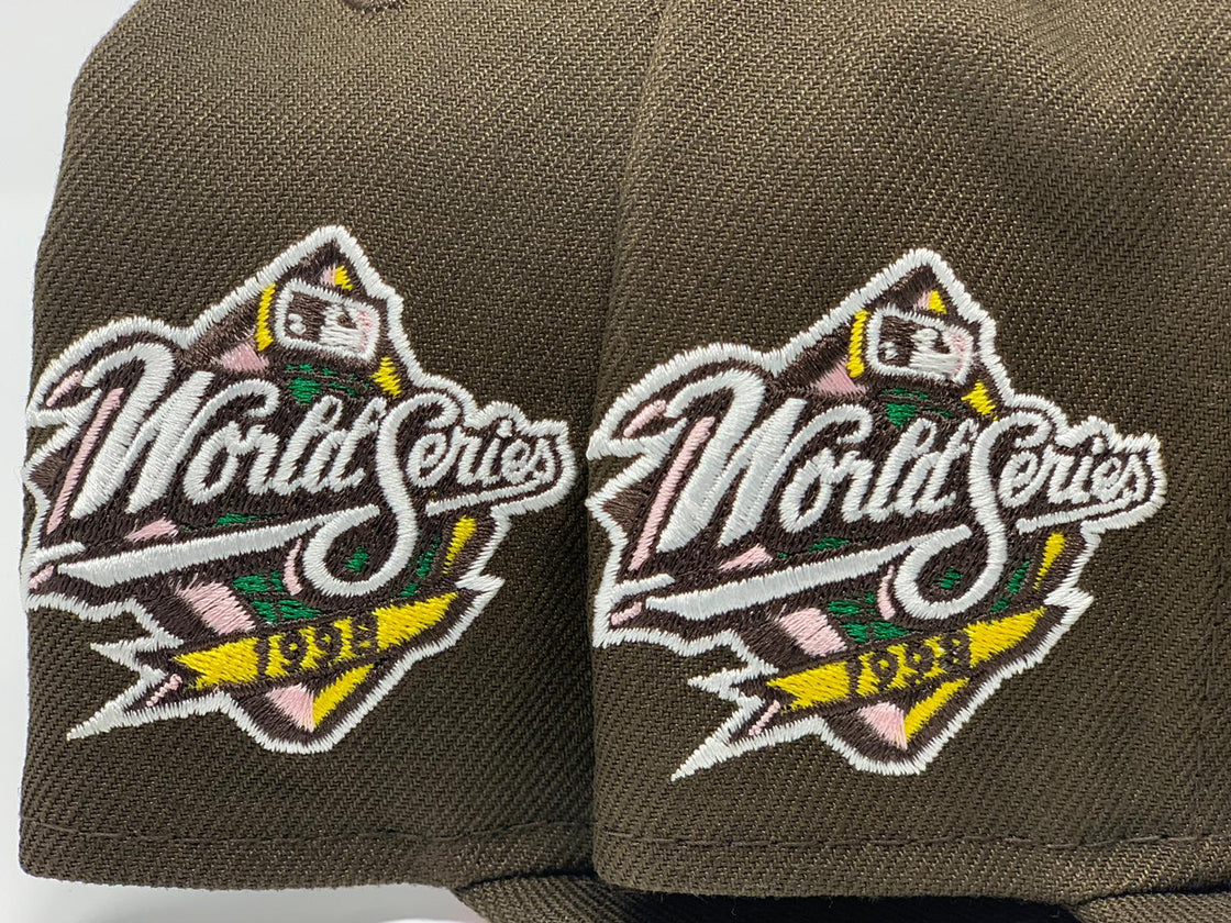 SAN DIEGO PADRES 1998 WORLD SERIES BROWN PINK BRIM NEW ERA FITTED HAT