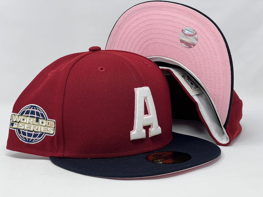 Houston Astros 2005 World Series Ligature Logo Pink Brim New Era Fitted Hat