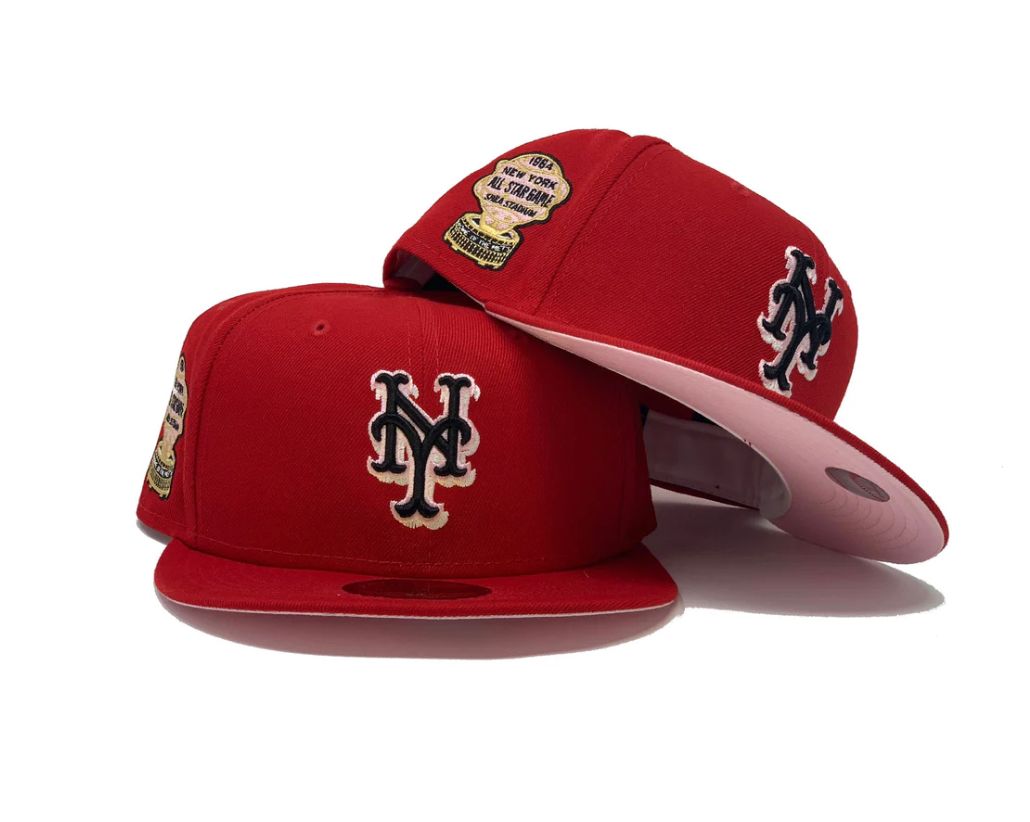New York Mets Black Red New Era Fitted