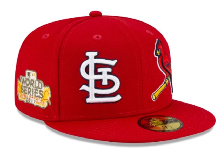 New Era St Louis Cardinals Mens Red QT World Series Side Patch 59FIFTY  Fitted Hat