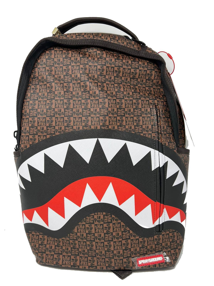 Sprayground Paris Vs Florence Shark Backpack Backpack Brown