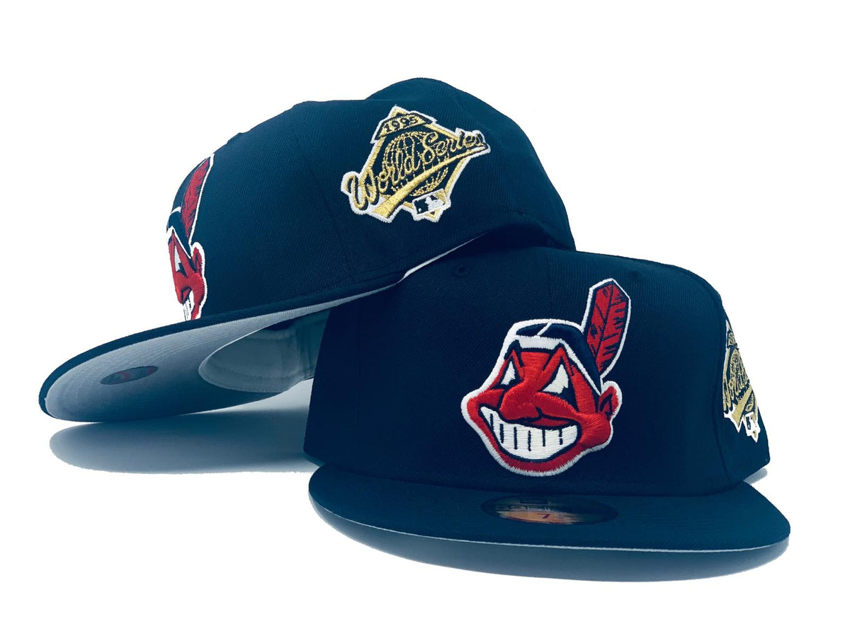New Era Cleveland Indians Fitted Grey Bottom Navy Red White (1995 Wo –  FCS Sneakers