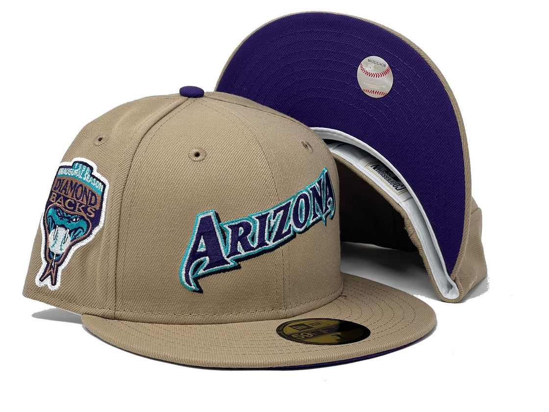 Arizona Diamondbacks 1998 Inaugural Season Camel Purple Brim New Era Fitted Hat