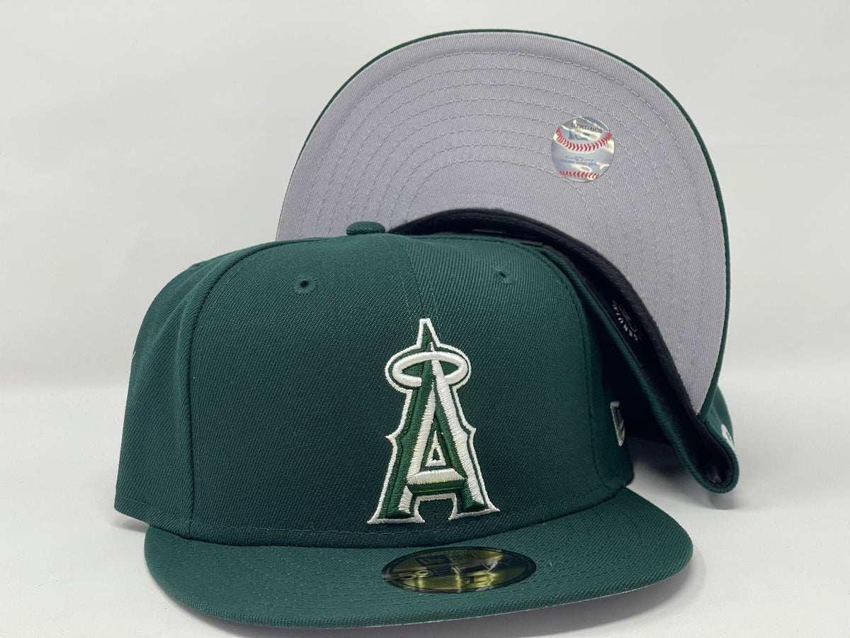 New Era 59Fifty Los Angeles Angels Fitted Hat Dark Green White - Billion  Creation