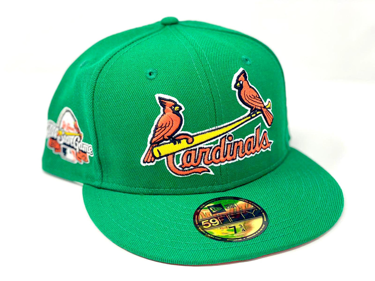 ST. LOUIS CARDINALS 2009 ALL STAR GAME KELLY GREEN ORANGE BRIM NEW ERA FITTED HAT