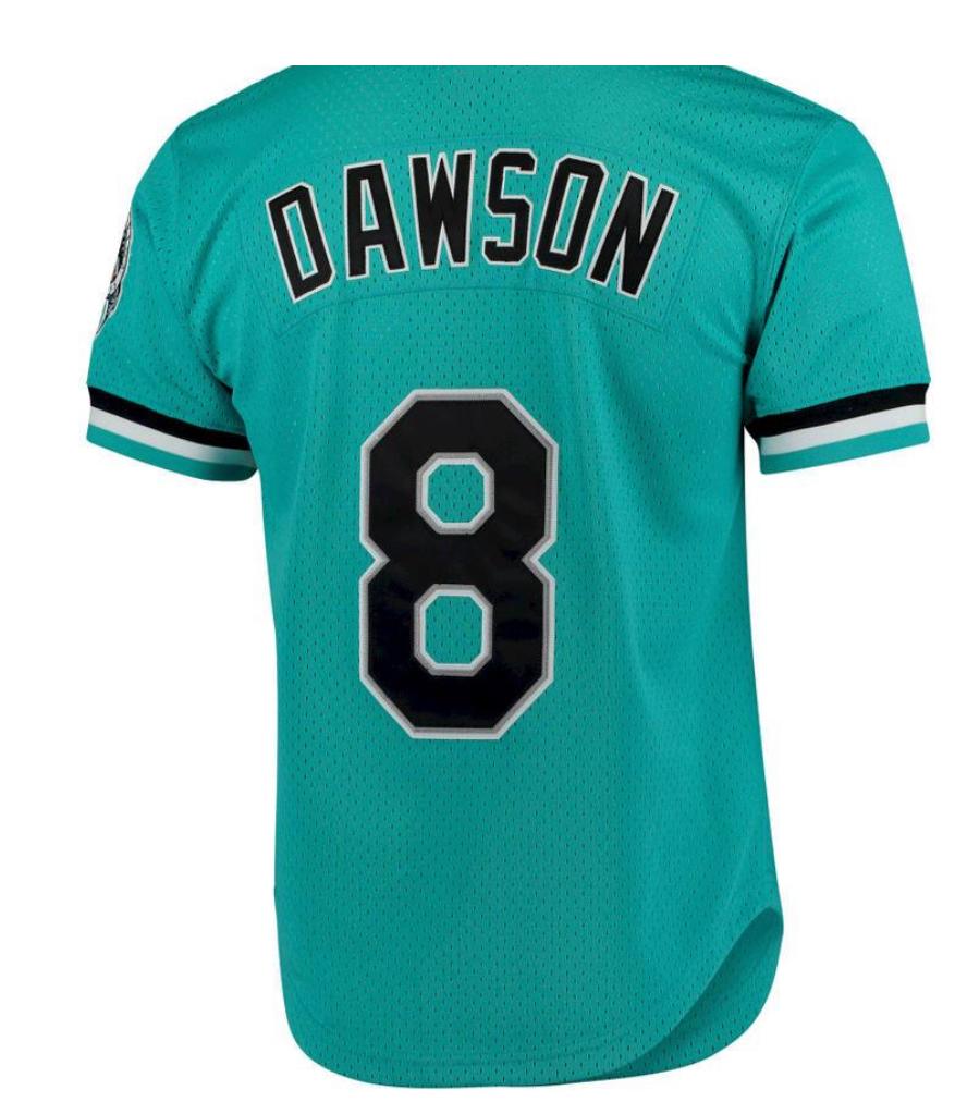 Andre Dawson Florida Marlins Mitchell & Ness Fashion Cooperstown Collection Mesh Batting Practice Jersey – Teal