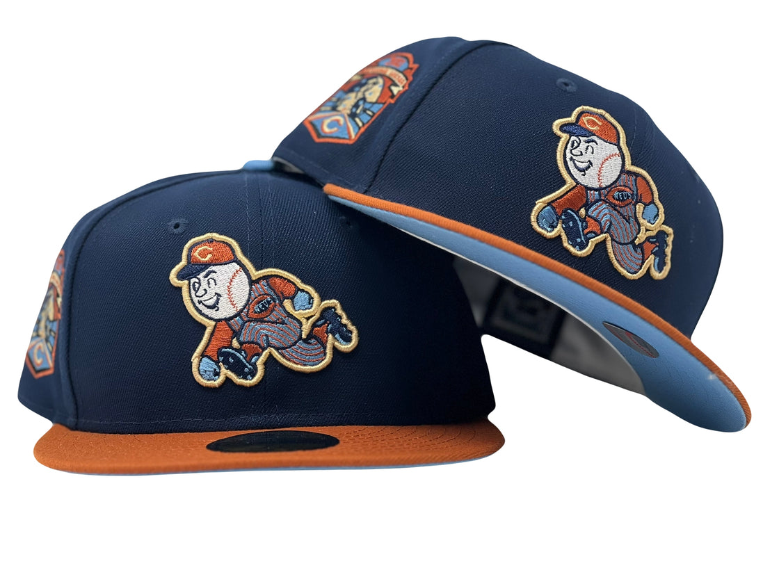 Cincinnati Reds 2003 Inaugural Season Brown Olive Rust Orange Brim New Era Fitted Hat