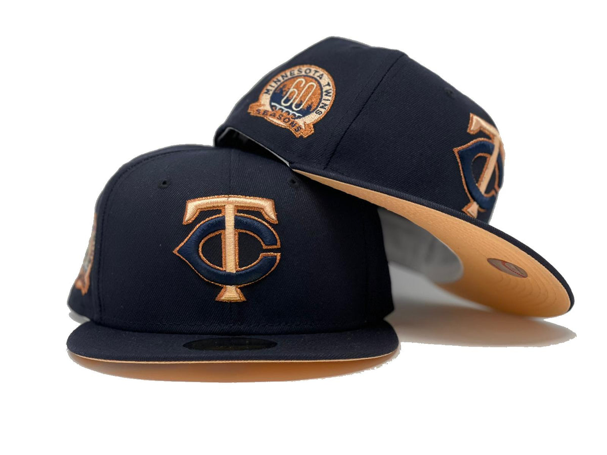 MINNESOTA TWINS 60TH SEASONS NAVY PEACH BRIM NEW ERA FITTED HAT – Sports  World 165