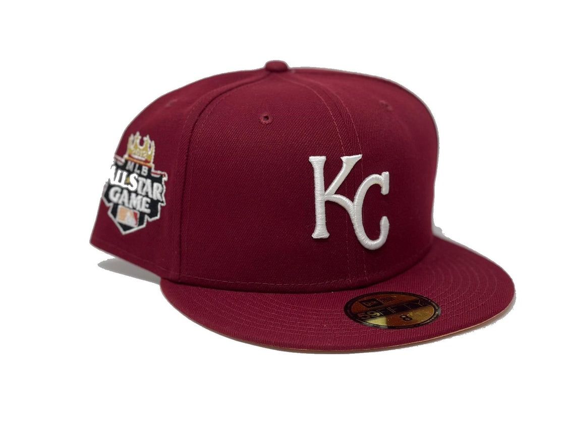KANSAS CITY ROYALS 2012 ALL STAR GAME BURGUNDY PEACH BRIM NEW ERA FITTED HAT