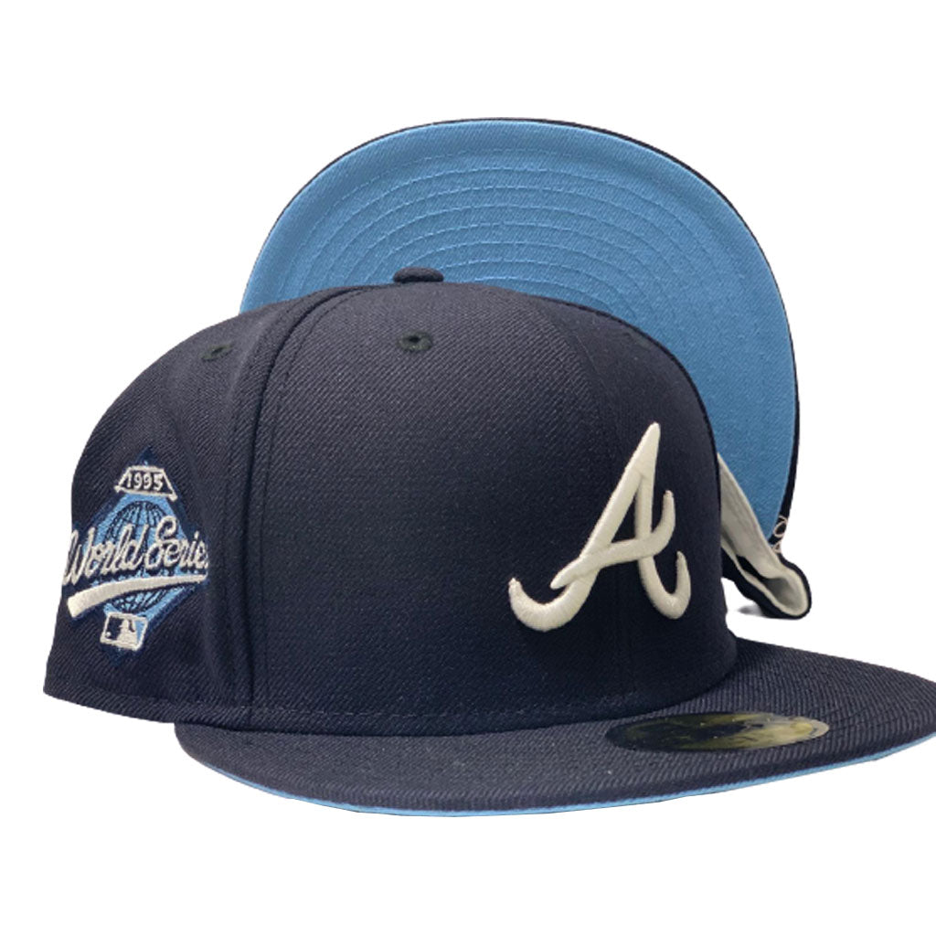 Atlanta Braves BLUE BONNETT Plaid-Light Blue Fitted Hat
