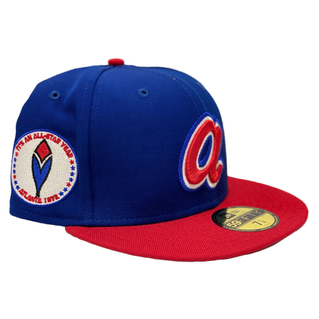 Atlanta Baseball Hat Scarlet 1972 New Era 59FIFTY Fitted Scarlet / Radiant Red | Snow White | Royal / 7 1/4