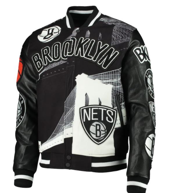 Brooklyn Nets Pro Standard Black Remix Varsity